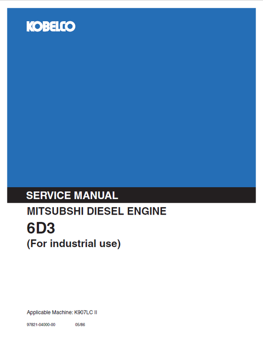 KOBELCO MITSUBSHI 6D3 Diesel Engine Service Manual PDF