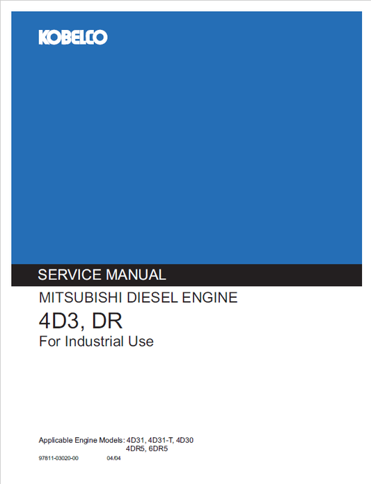 KOBELCO Mitsubishi 4D3 DR Diesel Engine Service Manual PDF