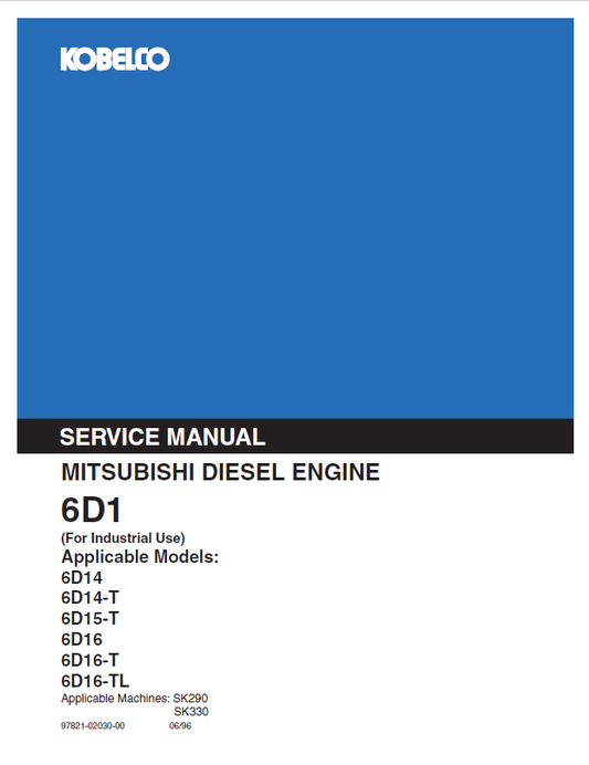 KOBELCO Mitsubishi 6D1 Diesel Engine Service Manual PDF