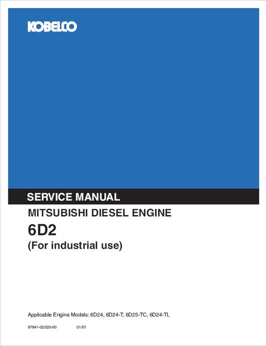 KOBELCO Mitsubishi 6D2 Diesel Engine Shop Manual PDF