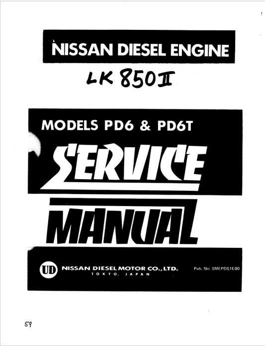 KOBELCO NISSAN PD6 & PD6T Diesel Engine Repair Manual PDF