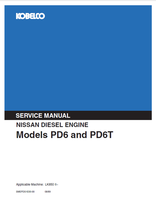 KOBELCO NISSAN PD6, PD6T Diesel Engine Service Manual PDF