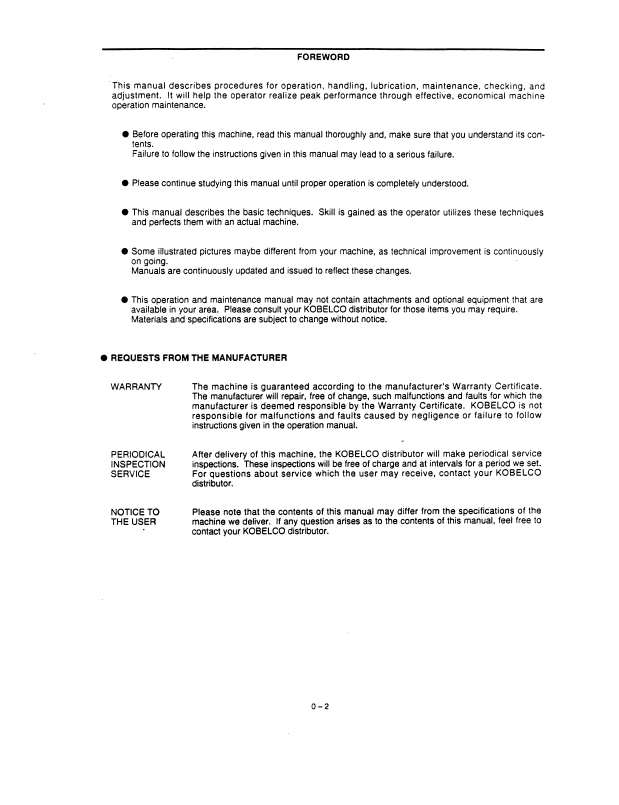 KOBELCO SK100 SK100L Hydraulic Excavator Manual PDF