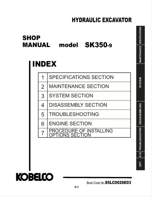 KOBELCO SK350-9 Tier 4 Service & Repair Manual PDF