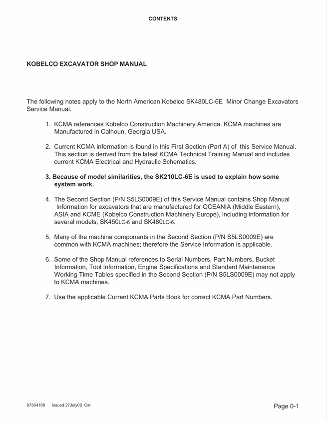 KOBELCO SK480LC-6 Repair, Service & Maintenance Manual PDF