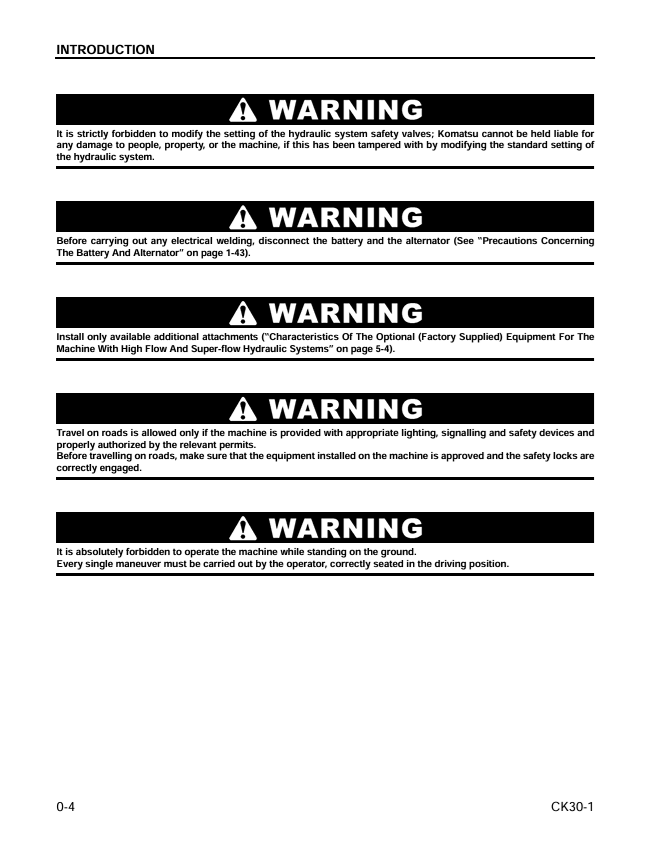 KOMATSU CK30-1 Compact Track Loader Service Manual PDF