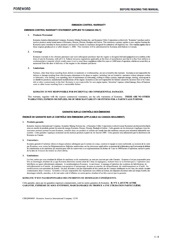 KOMATSU D155AX-6 Bulldozer Service & Maintenance Manual PDF