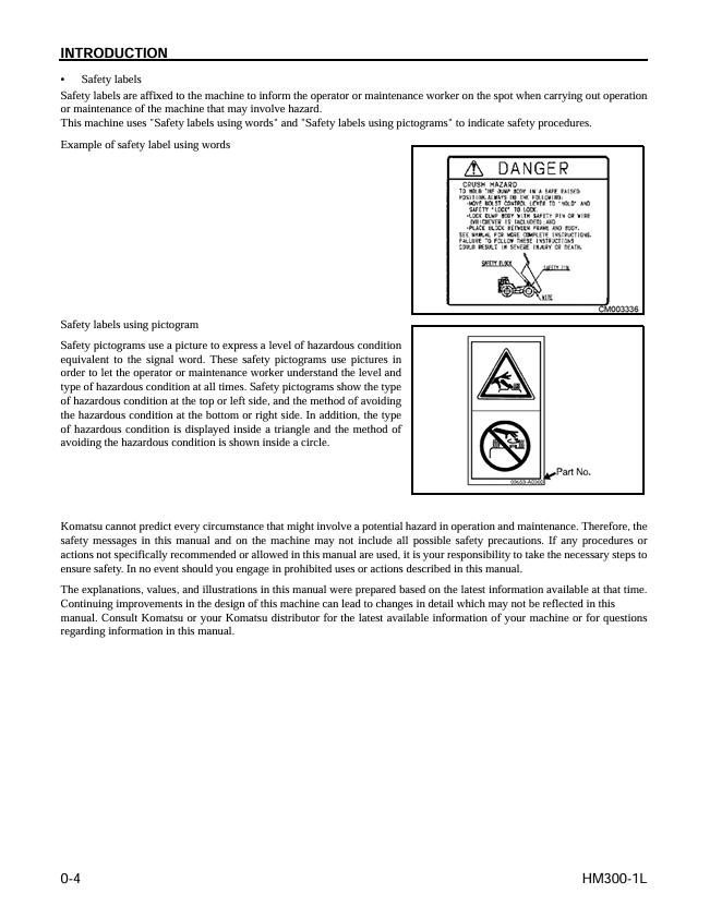 KOMATSU HM300-1L Dump Truck Operation & Maintenance Manual PDF