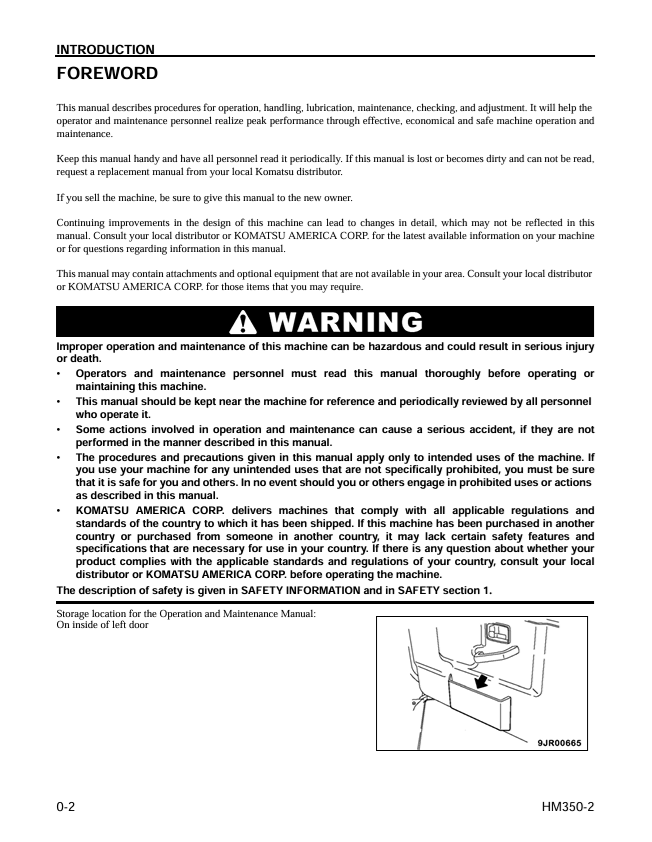 KOMATSU HM350-2 Articulated Dump Truck Manual PDF