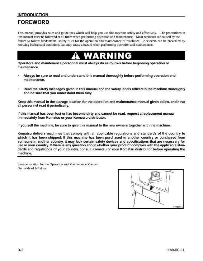 KOMATSU HM400-1L Articulated Dump Truck Manual PDF
