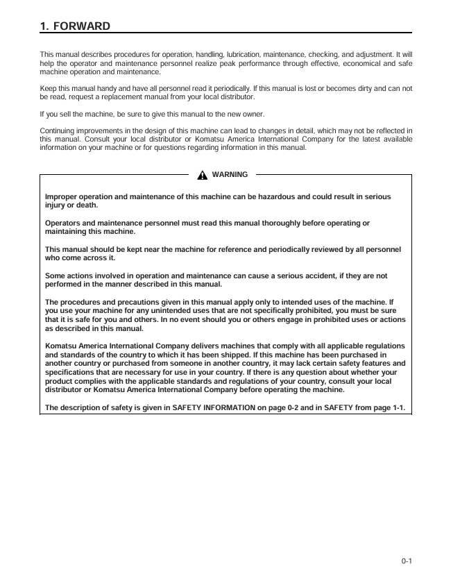 KOMATSU PC200-250LC-6 Excavator Operation & Maintenance PDF