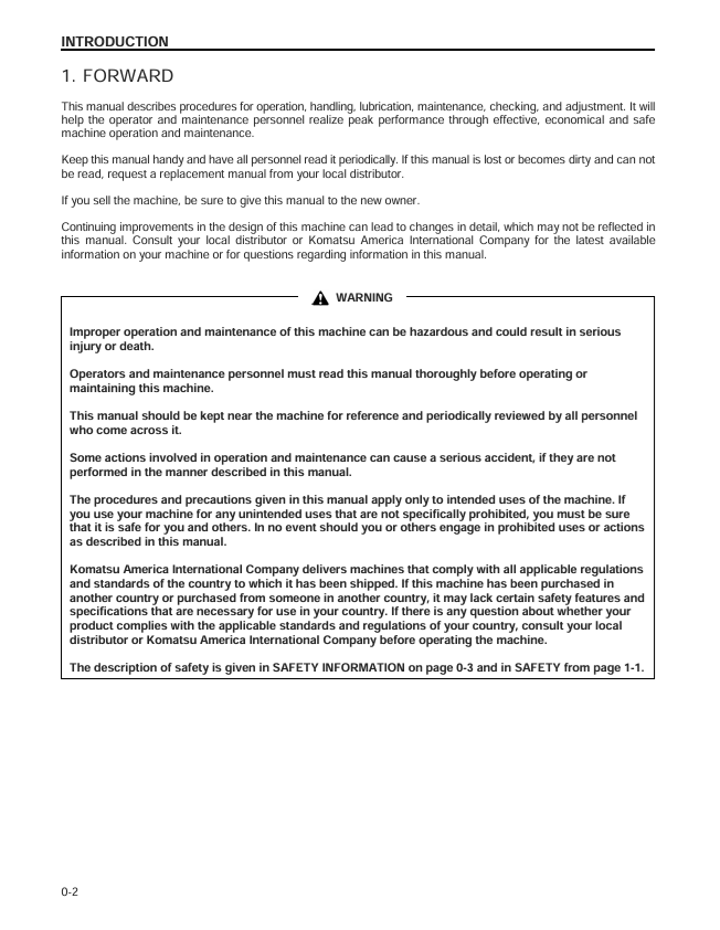 KOMATSU PC200Z-6LE Excavator Maintenance & Operation PDF