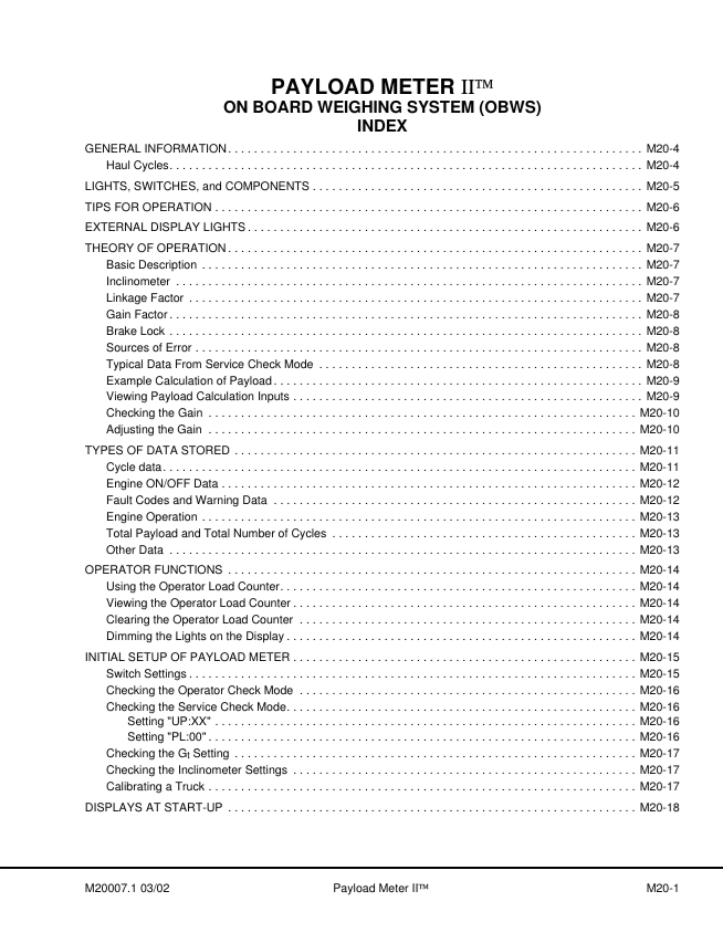 KOMATSU Payload Meter II Operation and Maintenance Manual PDF