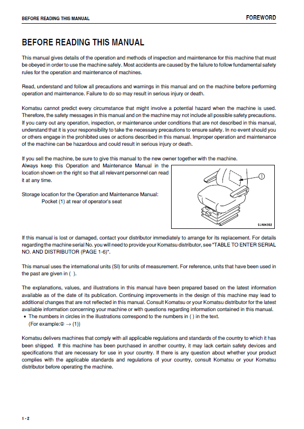 KOMATSU WA250PZ-6 Operation and Maintenance Manual Download