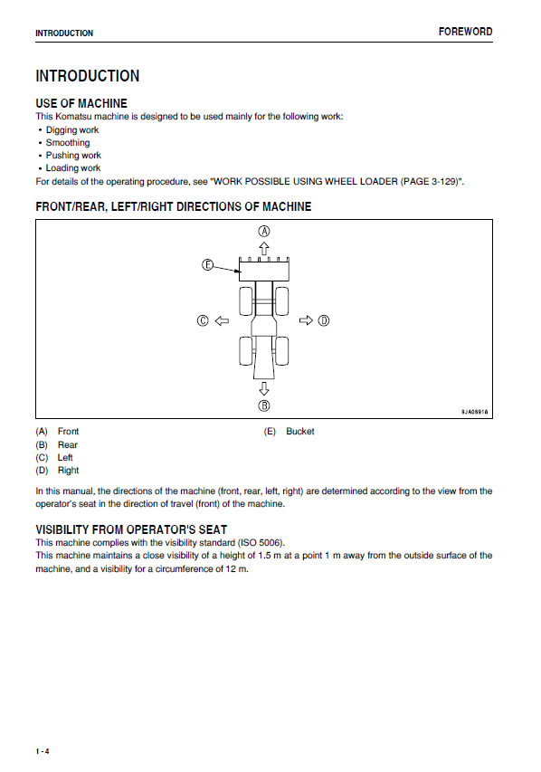 KOMATSU WA250PZ-6 Wheel Loader Maintenance & Operation Guide
