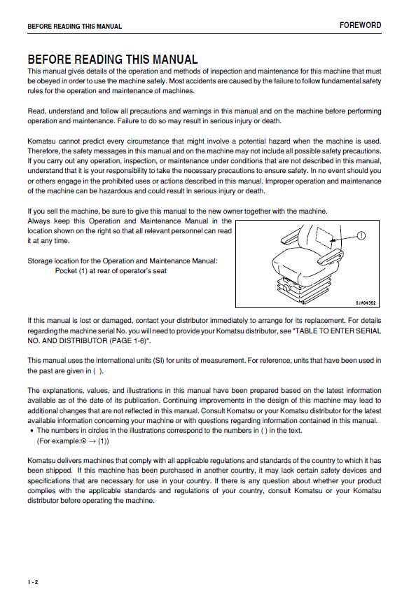 KOMATSU WA320PZ-6 Operation & Maintenance Manual PDF Download