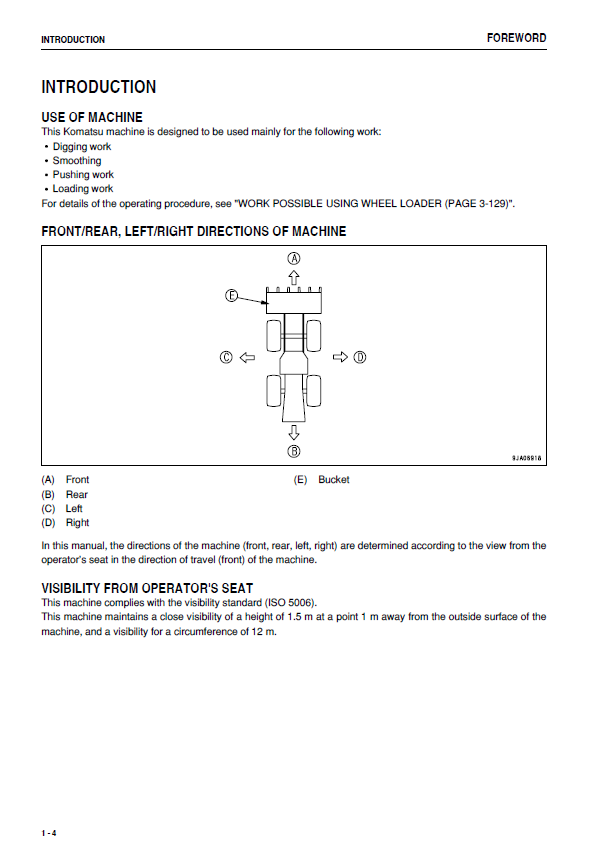 KOMATSU WA320PZ-6 Wheel Loader Operation Manual PDF