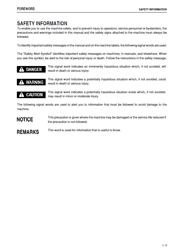 KOMATSU WA320PZ-6 Wheel Loader Service & Maintenance Manual