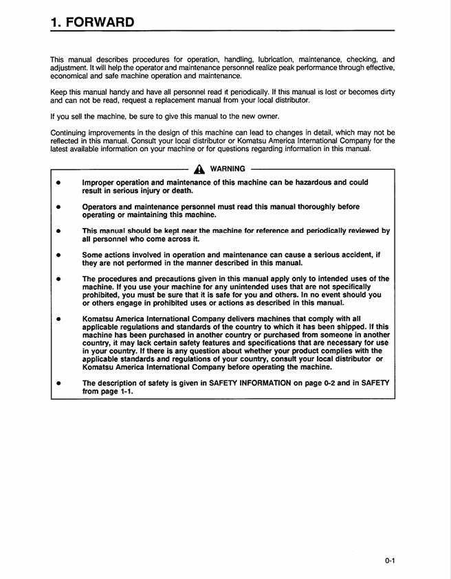 KOMATSU WA420-3 Operation and Maintenance Manual Download