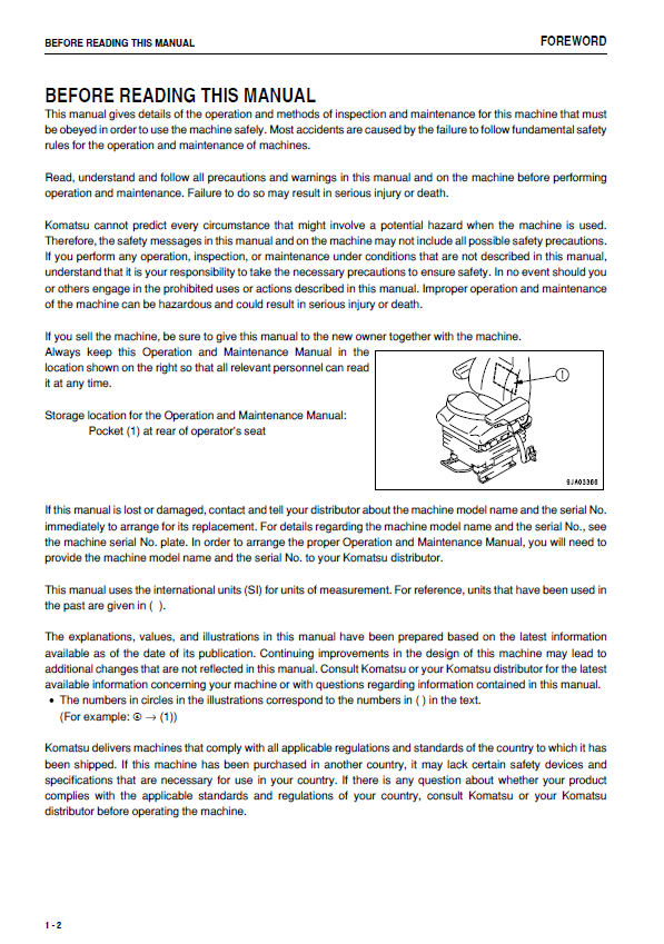 KOMATSU WA450-6 Operation and Maintenance Manual Download