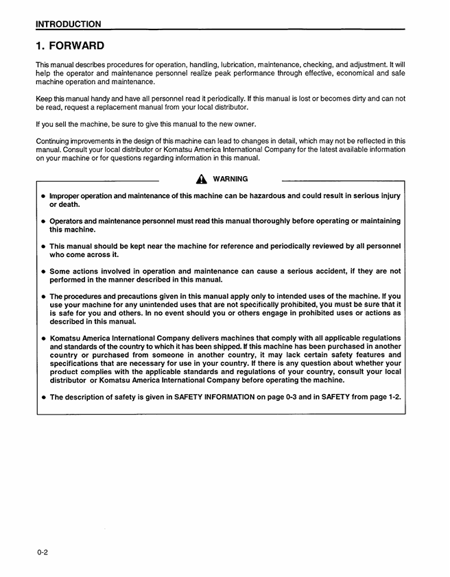 KOMATSU WA800-2 Wheel Loader Repair & Maintenance Manual PDF
