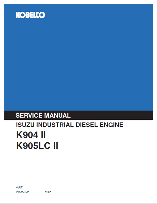 Kobelco Isuzu K904 II & K905LC II Service Manual PDF