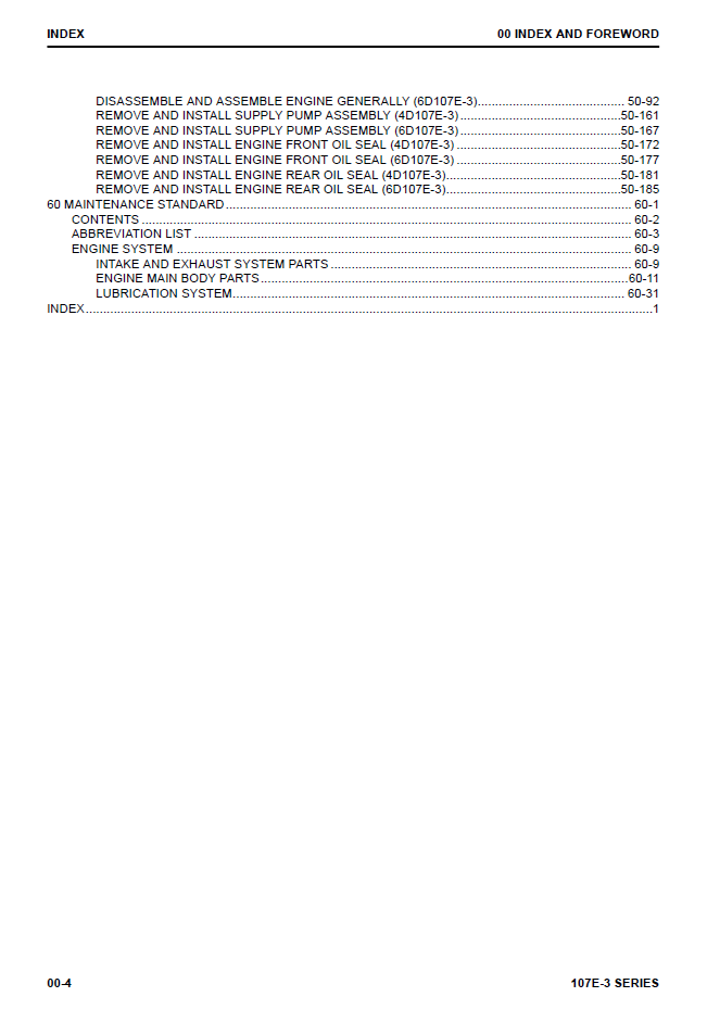 Komatsu 107E-3 Series Engine Repair Manual SEN06502-11