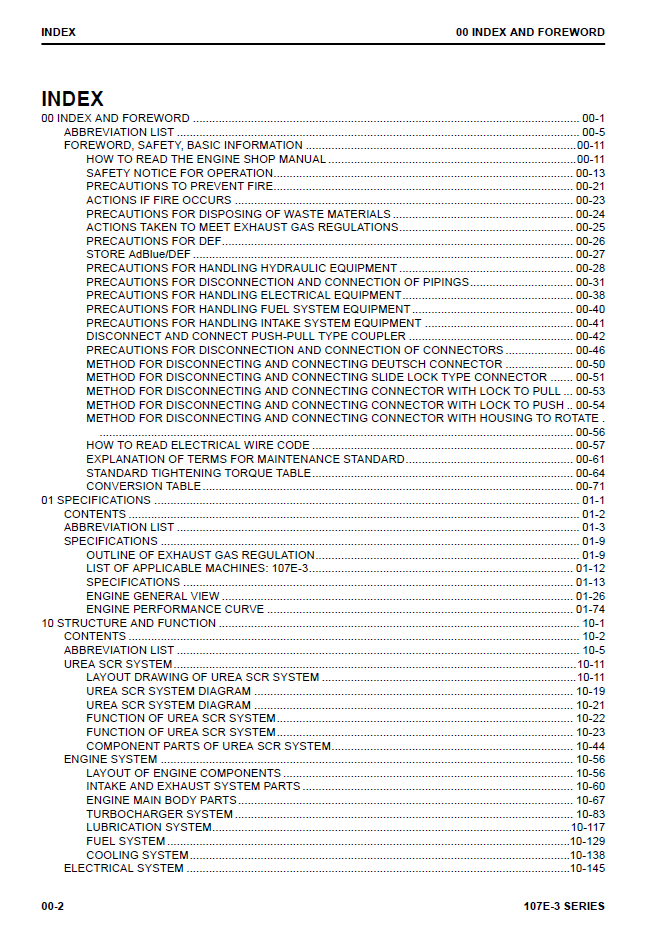 Komatsu 107E-3 Series Engine Service Manual SEN06502-11