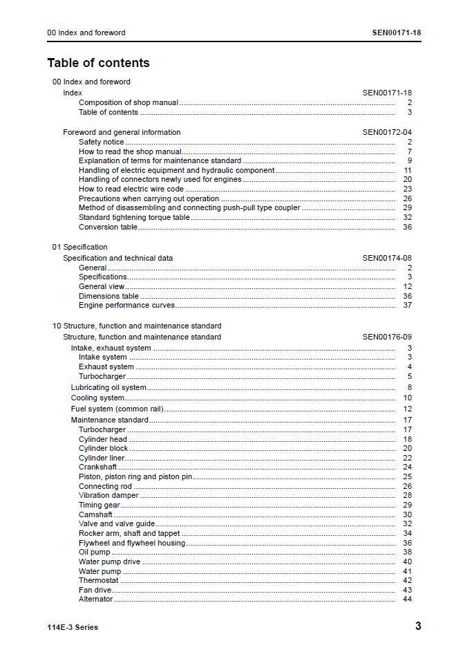 Komatsu 114E-3 Engine Service Repair Manual SEN00169-18