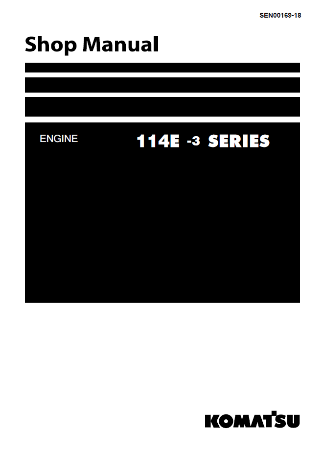 Komatsu 114E-3 Engine Shop Manual SEN00169-18 PDF