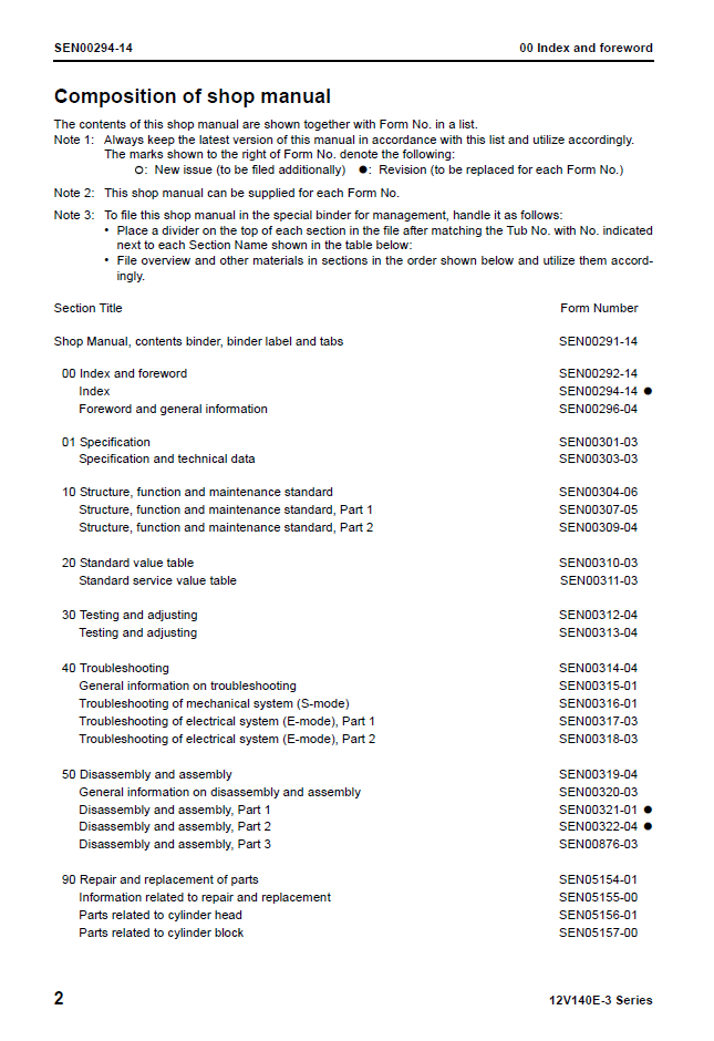 Komatsu 12V140E-3 Engine Service Repair Manual SEN00291-14