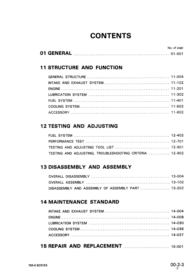 Komatsu 155-4 Diesel Engine Overhaul Manual SEBE6120A05