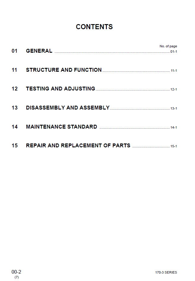 Komatsu 170-3 Series Engine Repair Manual SEBM023412 PDF