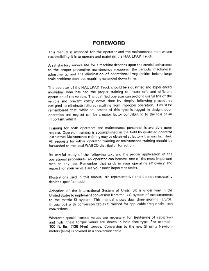 Komatsu 170D Dump Truck Maintenance Manual (Publication DG534)