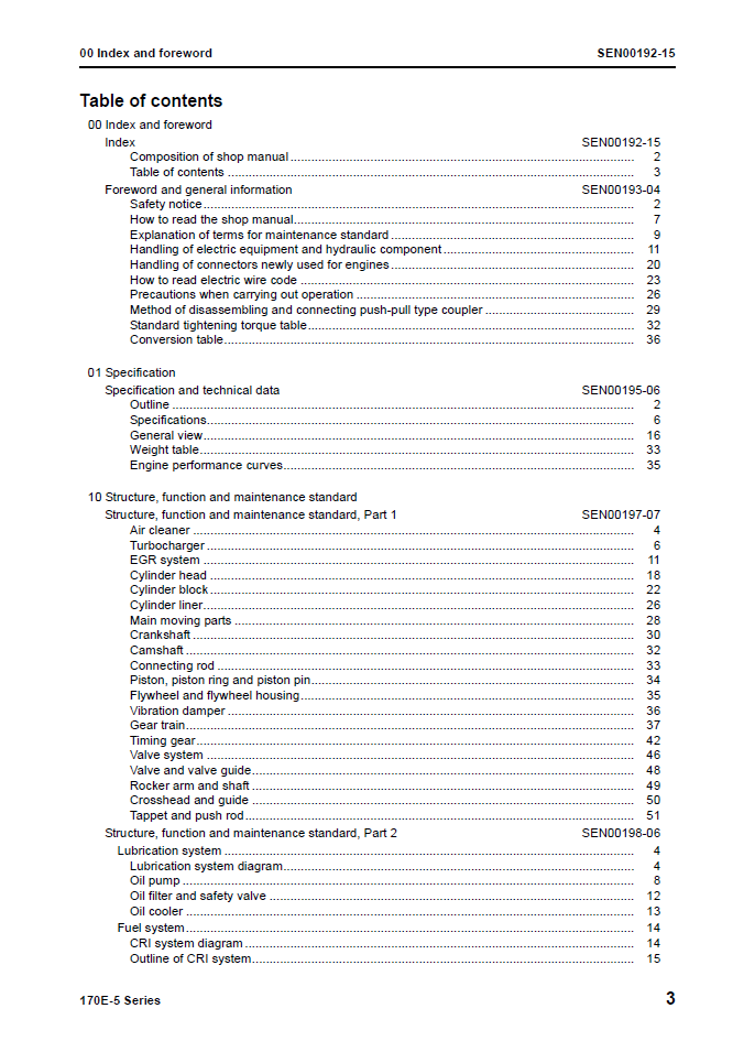 Komatsu 170E-5 Engine Service Repair Manual SEN00190-15