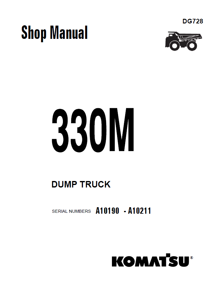 Komatsu 330E Dump Truck Shop Manual (DG728DD) | PDF Download