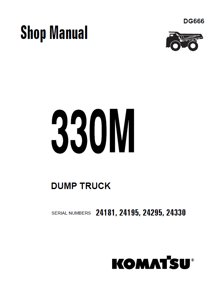 Komatsu 330M Dump Truck Shop Manual (DG666) | PDF Download