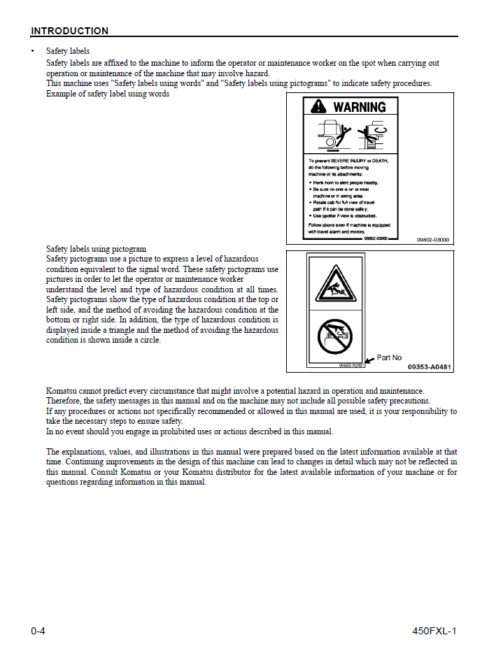 Komatsu 450FXL-1 Harvester Service Manual CEAM023802 PDF