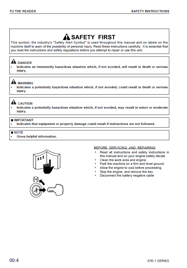 Komatsu 67E-1 Series Engine Repair Manual SEBM038300 PDF