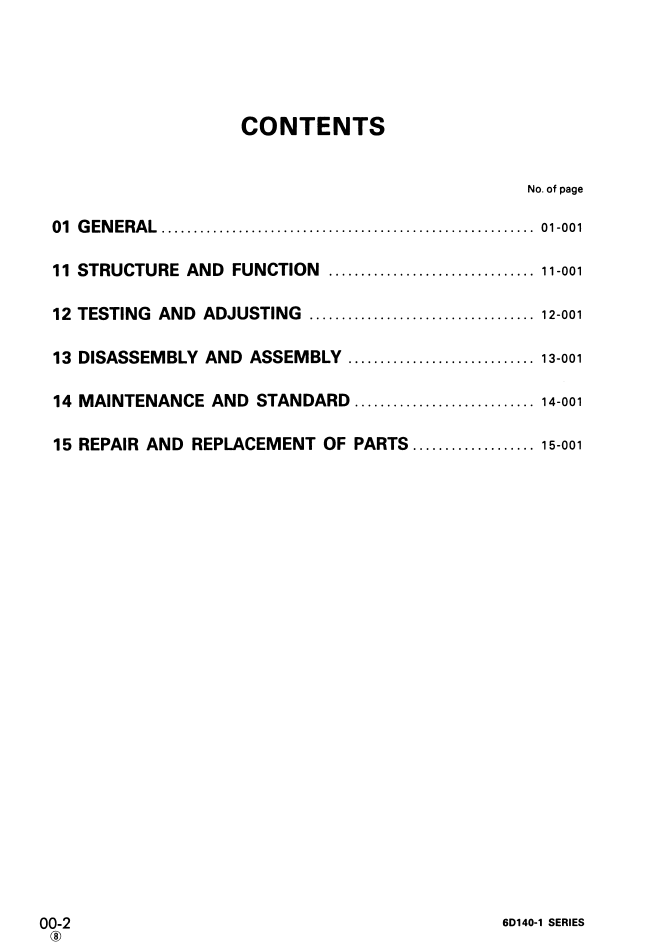Komatsu 6D140-1 Engine Repair Manual SEBE62120112