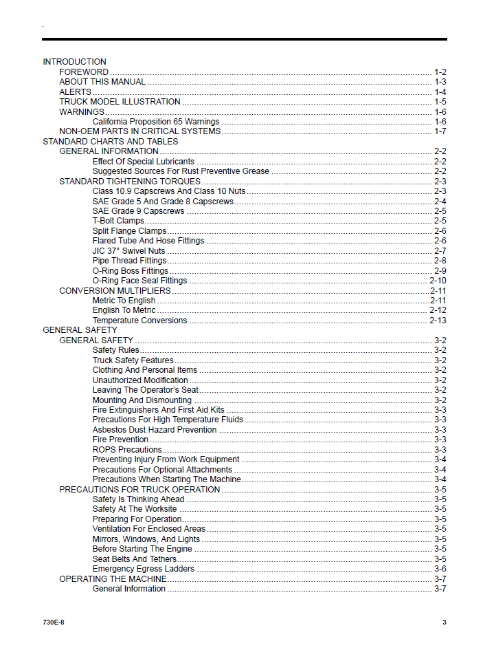 Komatsu 730E-8 Dump Truck Maintenance Manual CEAM031201 PDF