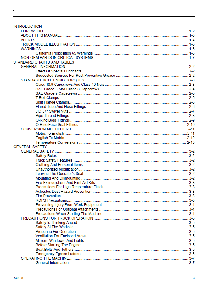 Komatsu 730E-8 Operation Manual CEAM027701 PDF