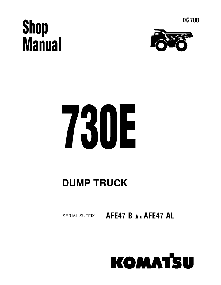 Komatsu 730E Off-Highway Dump Truck Shop Manual | DG708 PDF