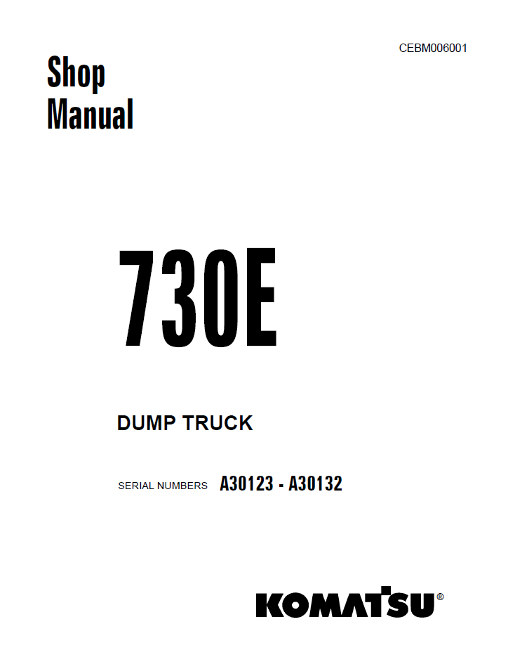 Komatsu 730E Repair Manual CEBM006001 PDF