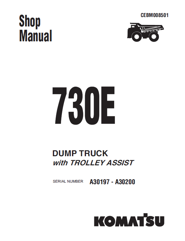 Komatsu 730E Trolley Assist Shop Manual CEBD008501 PDF