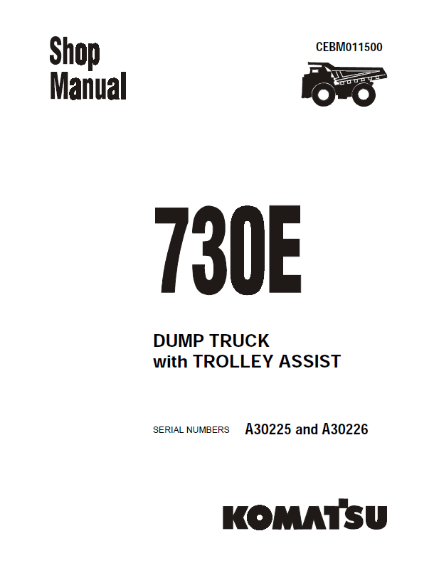Komatsu 730E Trolley Assist Shop Manual CEBD011500 PDF