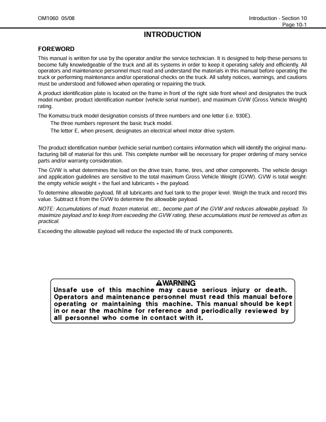 Komatsu 730E Trolley Dump Truck Service & Maintenance Manual PDF