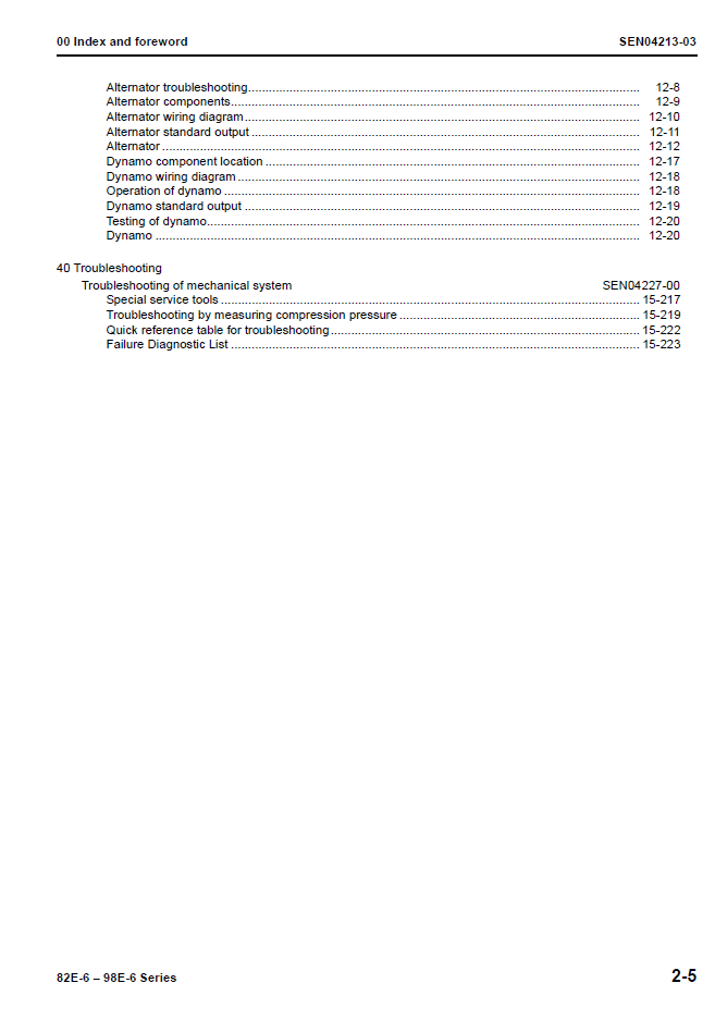 Komatsu 82E-6 98E-6 Engine Workshop Manual SEN04211-03 PDF