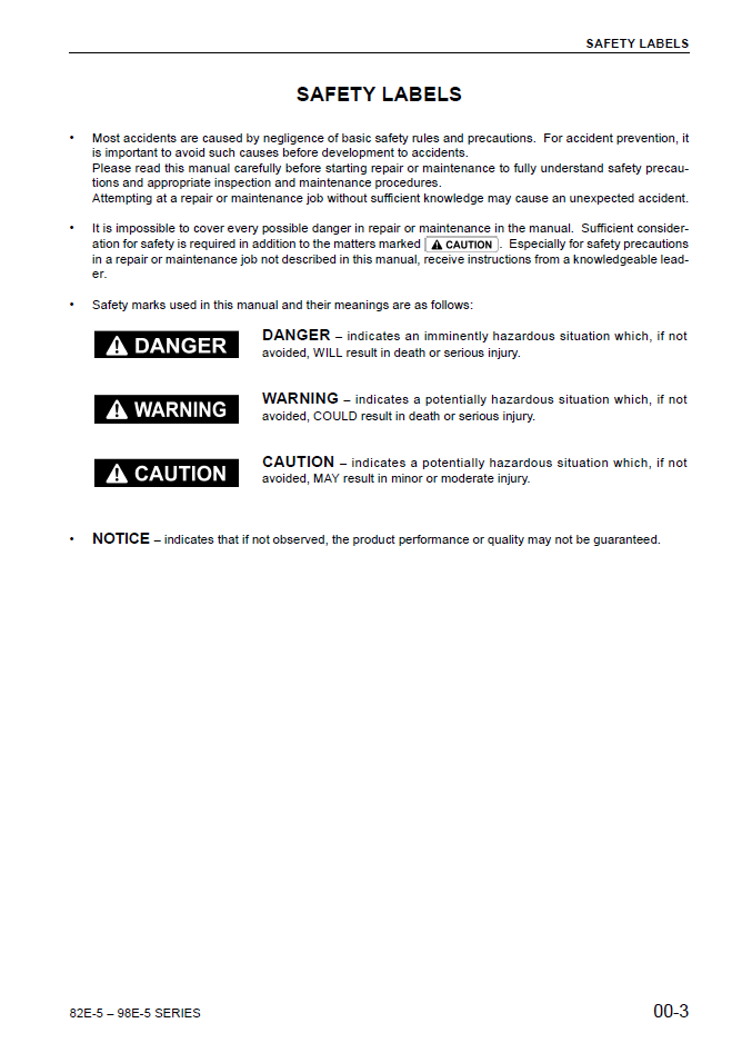 Komatsu 82E-98E Engine Service Manual PDF – SEBM035103