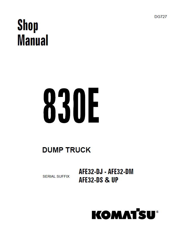 Komatsu 830E Dump Truck Shop Manual | DG727
